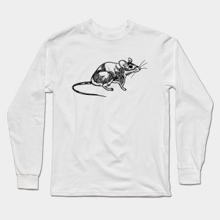 Rat Rodent Hand Drawn Long Sleeve T-Shirt